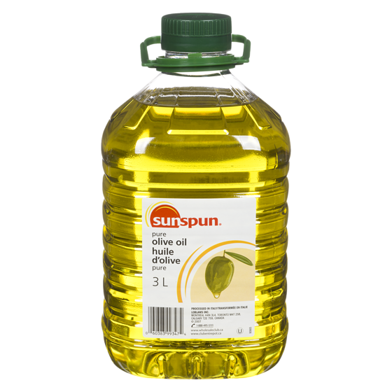 Sunspun Huile d'olive pure 3 l, 2,00 $/100ml
