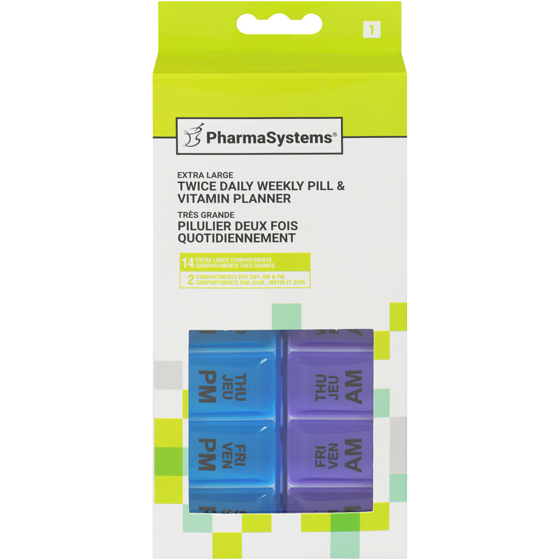 PharmaSystems uMedPlan Extra Large Pill & Vitamin Planner Twice Daily 1 ea, $12.99/1ea