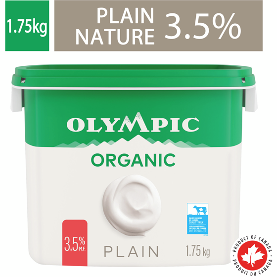 Olympic Yogourt biologique nature 3.5 % 1.75 kg, 0,80 $/100g