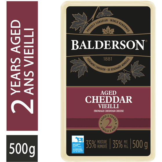 Balderson Fromage cheddar vieilli 2 ans. 500 g, 4,30 $/100g