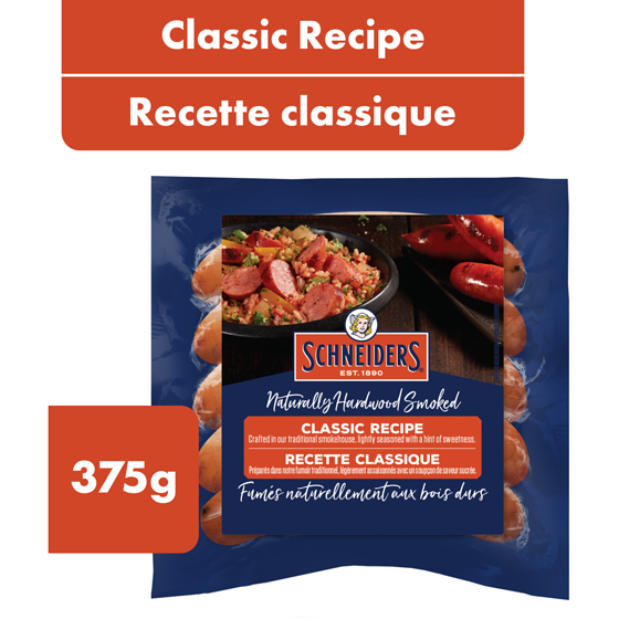 Schneiders Smoked Sausage, Classic Recipe 375 g, $2.66/100g