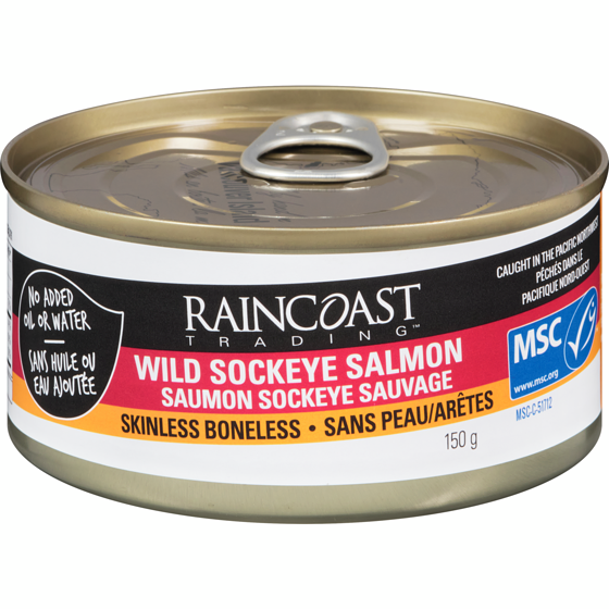 Raincoast Wild Skinless Boneless Sockeye Salmon 150 g, $5.99/100g