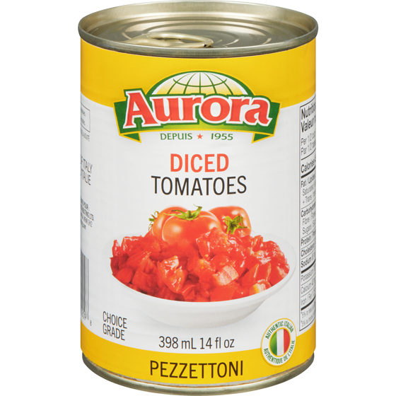 Aurora Diced Tomatoes 398 ml, $0.50/100ml