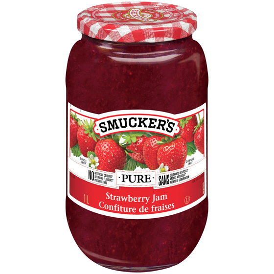 Smucker’s Pure confiture de fraises 1 l, 1,30 $/100ml