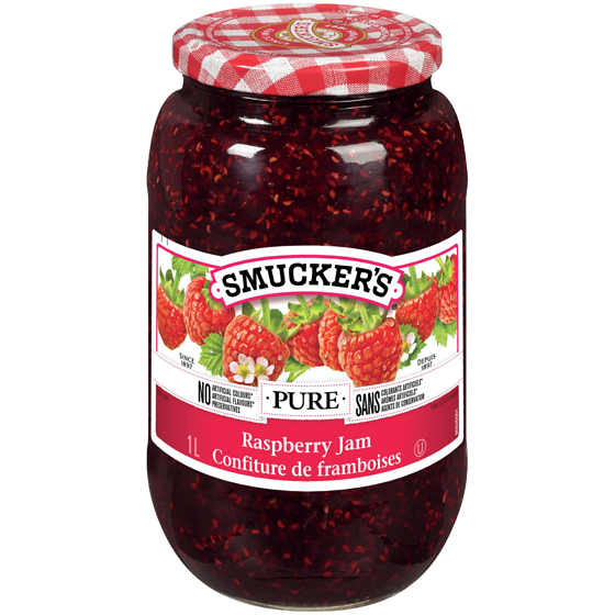 Smuckers Pure Raspberry Jam 1 l, $1.60/100ml