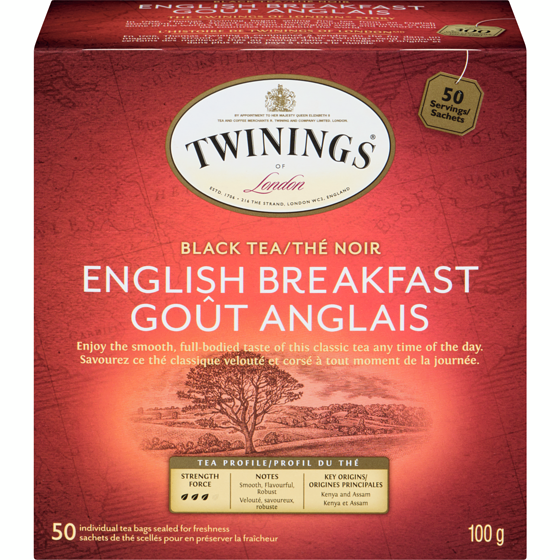 Twinings 50ct Goût anglais 50 ea, 0,26 $/1ch