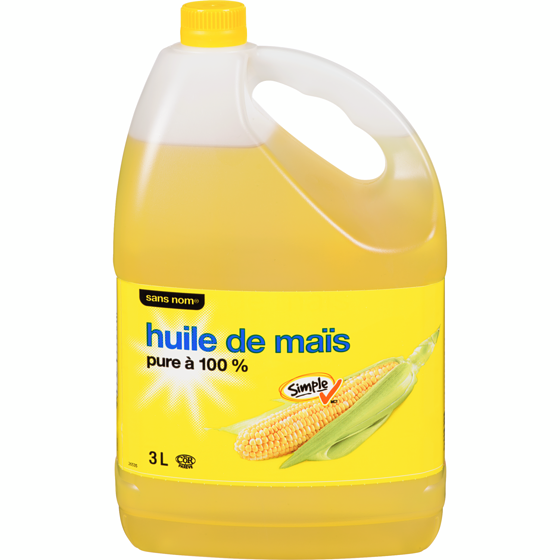 Sans Nom Huile de maïs pure à 100% 3 l, 0,30 $/100ml
