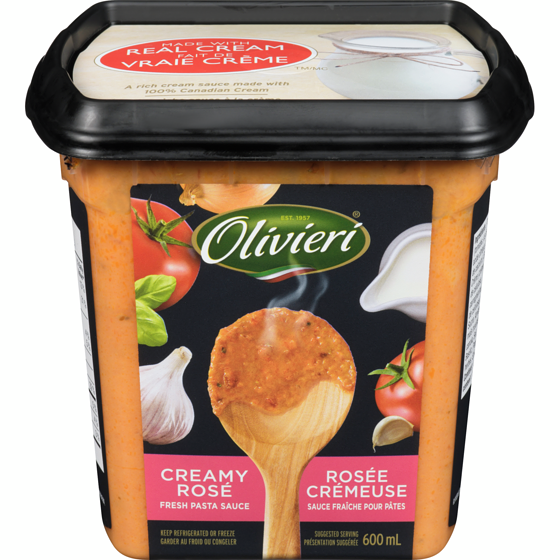 Olivieri Sauce pour pâtes rosée crémeuse  600 ml, 1,75 $/100ml