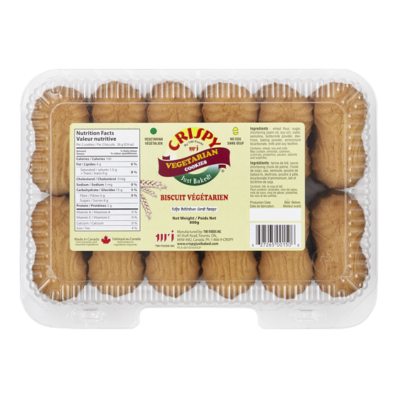 Crispy Vegetarian Cookies 800 g, $0.69/100g
