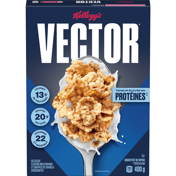 Kellogg’s Substitut de repas Vector céréales 400 g, 1,57 $/100g