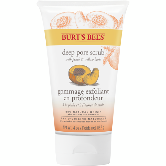 Burt’s Bees Gommage exfoliant en profondeur à la pêche et à l’écorce de saule 110 g, 9,99 $/100g