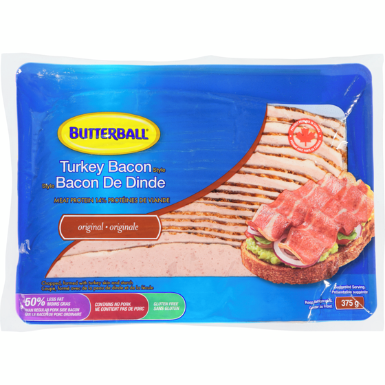 Butterball Bacon de dinde 375 g, 1,70 $/100g