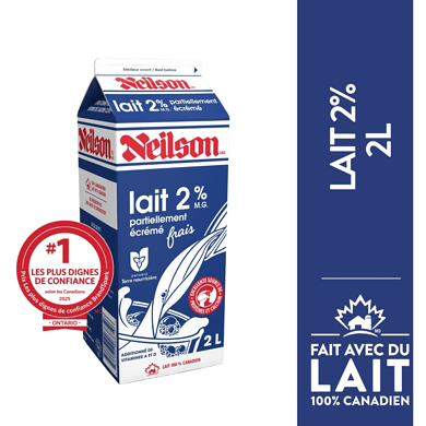 Neilson Lait 2% 2 l, 0,27 $/100ml