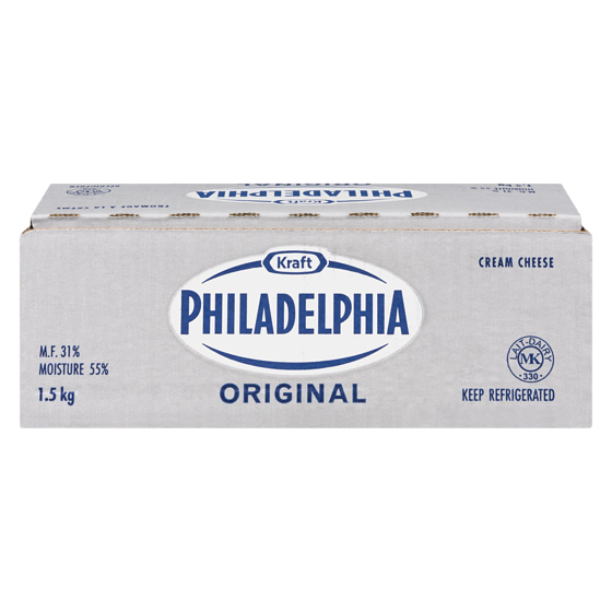 Philadelphia Cream Cheese Original 1.5 kg, $1.30/100g