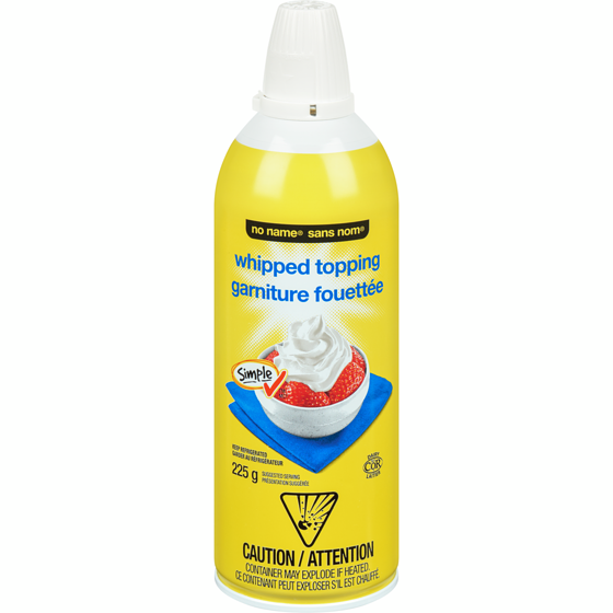 No Name Whipped Topping  225 g, $1.81/100g