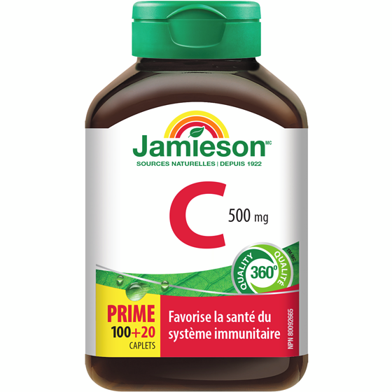 Jamieson Caplets de vitamine C 500 mg 120 ea, 0,05 $/1ch