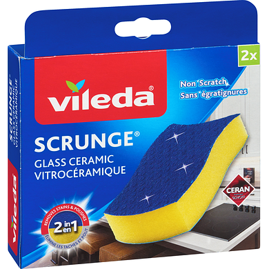Vileda Scrunge Glass Ceramic Scrub Sponge, 2-Pack 2 ea