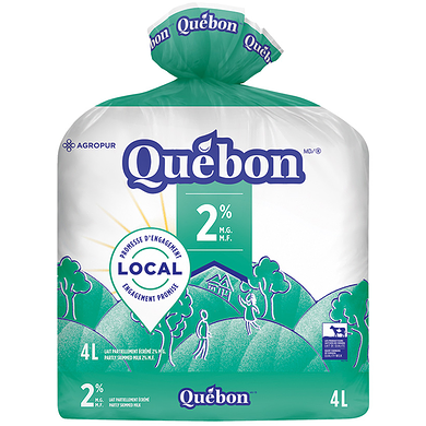 QUÉBON Lait 2 % 4 l, 0,20 $/100ml