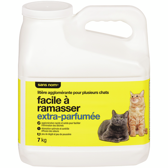 Sans Nom Litière agglomérante pour plusieurs chats facile à ramasser, extra-parfumée 7 kg, 0,11 $/100g