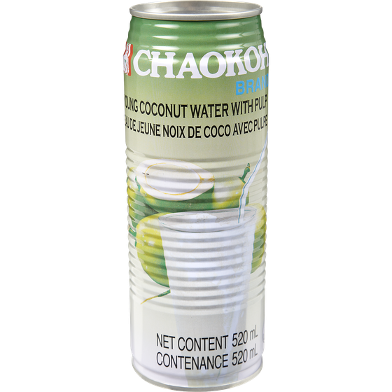 Chaokoh Eau de coco avec pulpe 520 ml, 0,48 $/100ml