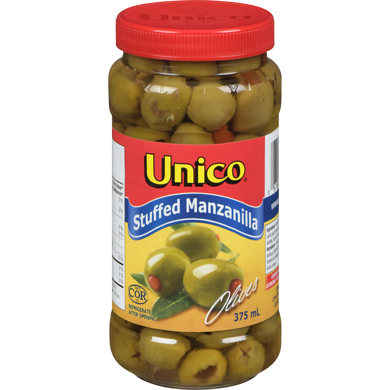 Unico Manzanilla Olives, Stuffed 375 ml, $0.88/100ml