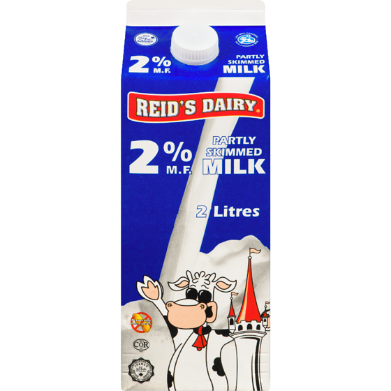 Reids 2% Milk 2 l, $0.28/100ml
