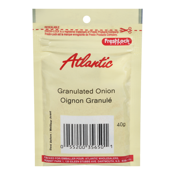 null Oignon granulé, Atlantic 40 g, 4,98 $/100g