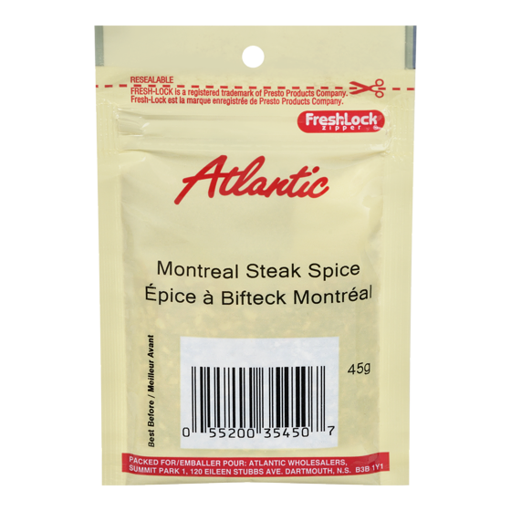 null Épices pour bifteck de Montréal, Atlantic 45 g, 3,98 $/100g