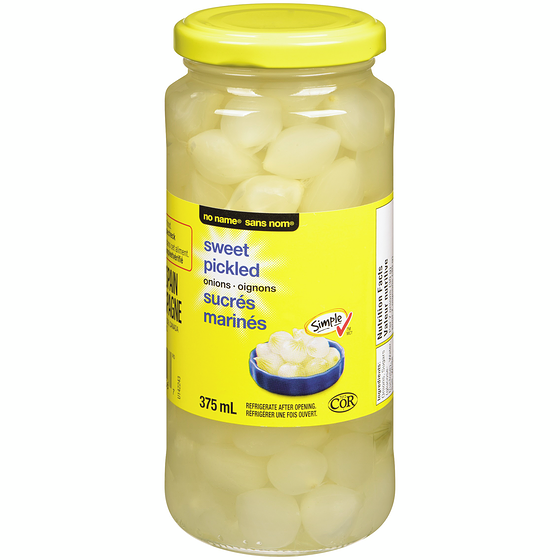 Sans Nom Oignons sucrés marinés 375 ml, 1,13 $/100ml