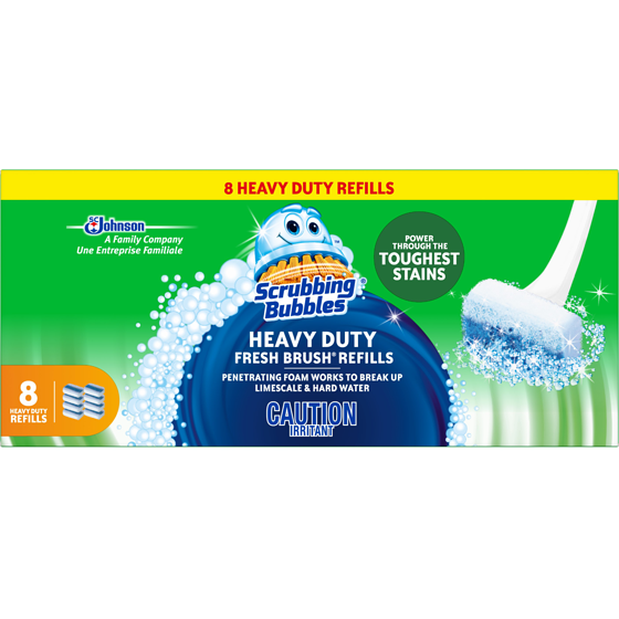Scrubbing Bubbles Fresh Brush Toilet Cleaning System, Flushable Refills, Heavy Duty 8 ea, $4.00/1ea