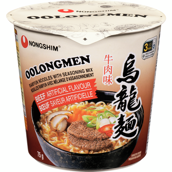 Nong Shim Cup Noodle, Oolongmen Beef 75 g, $1.72/100g