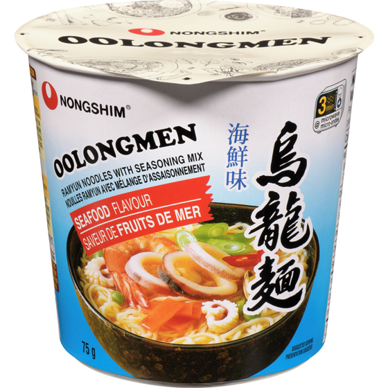 Nong Shim Cup Noodle, Oolongmen Seafood 75 g, $1.72/100g