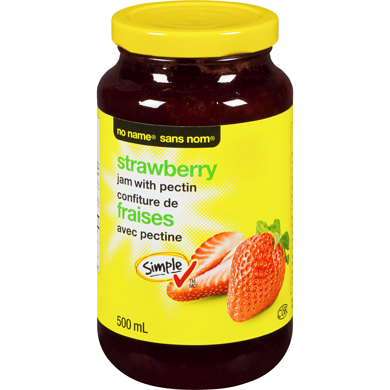No Name Strawberry Jam With Pectin 500 ml, $0.76/100ml