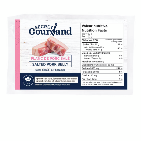 null Salted Pork Belly $16.51/1kg $7.49/1lb