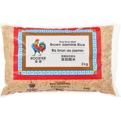 Rooster Thai Hom Mali Brown Jasmine Rice 2 kg, $0.35/100g