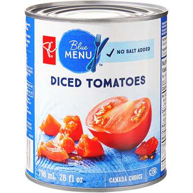 PC Blue Menu Diced Tomatoes 796 ml, $0.28/100ml
