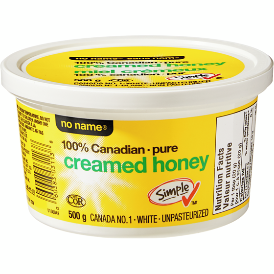 No Name 100% Canadian Pure Creamed Honey 500 g, $1.90/100g