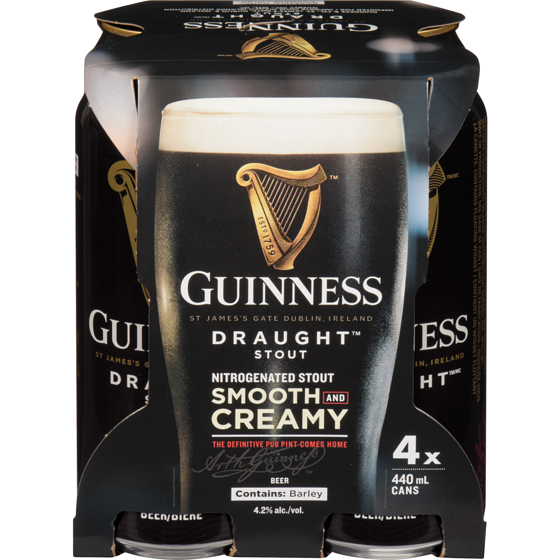 Guinness Beer Draught (ID required at pick-up) 4x440.0 ml, $0.79/100ml