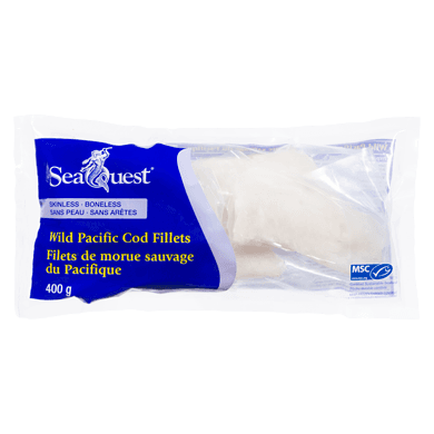 Seaquest Cod Fillets Wild Pacific 400 g, $1.87/100g