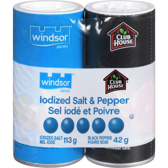 Windsor Iodized Salt & Pepper 155 g, $3.86/100g