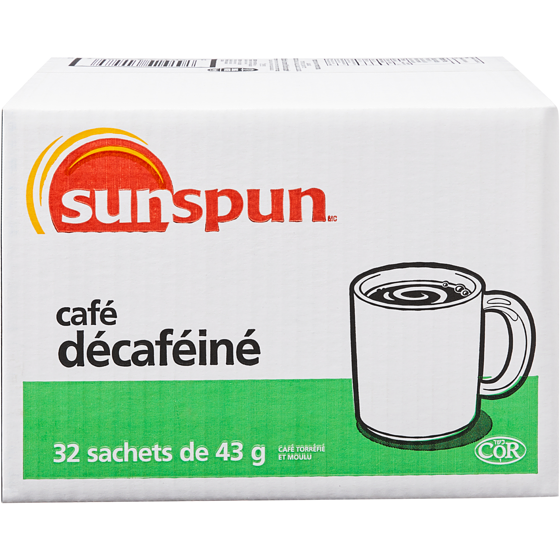 Sunspun Café décaféiné 32x43.0 g, 4,36 $/100g
