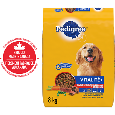 Pedigree Nourriture sèche pour chiens Vitalité+ saveur de bœuf nourrissant et de légumes 8 kg, 0,34 $/100g