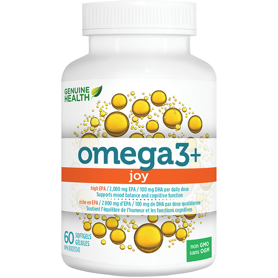Genuine Health Omega 3+ Joy Fish Oil Supplement 60 ea, $0.55/1ea