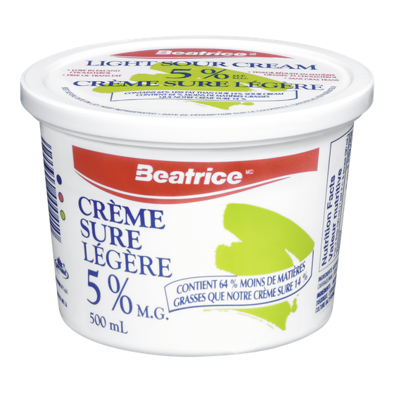 Beatrice Crème sure légère 5 % 500 ml, 0,76 $/100ml
