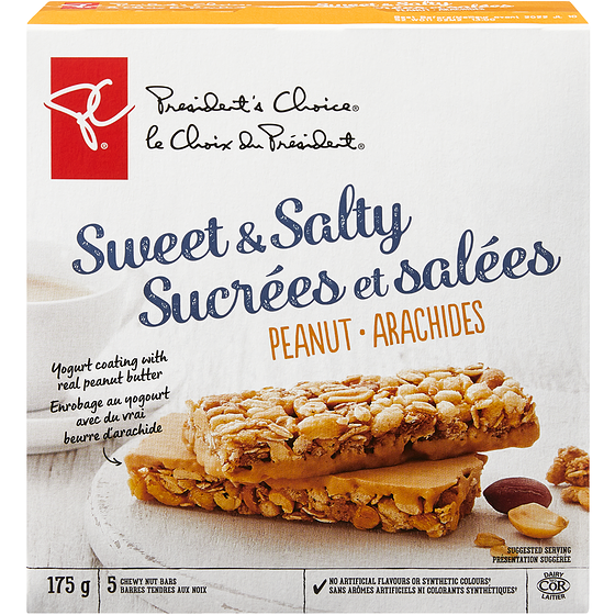 le Choix du Président Barres tendres aux noix sucrées et salées aux arachides 175 g, 1,99 $/100g