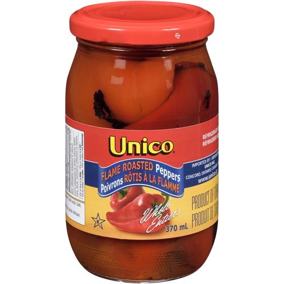 Unico Peppers, Whole Roasted 370 ml, $1.35/100ml