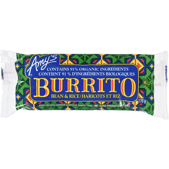 Amys Organic Burrito, Bean & Rice 170 g, $3.41/100g