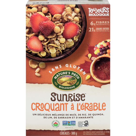 Nature’s Path Céréales biologiques Croquant à l’érable Sunrise 300 g, 2,33 $/100g