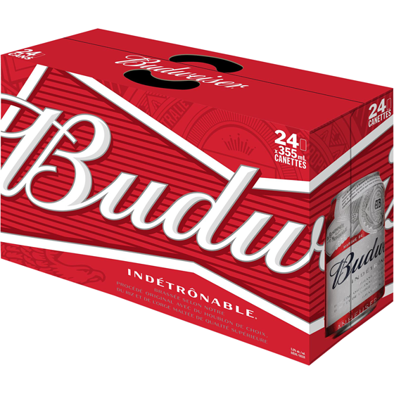 Budweiser Bière, canette (Pièce d’identité requise au moment du ramassage) 24x355.0 ml, 0,46 $/100ml