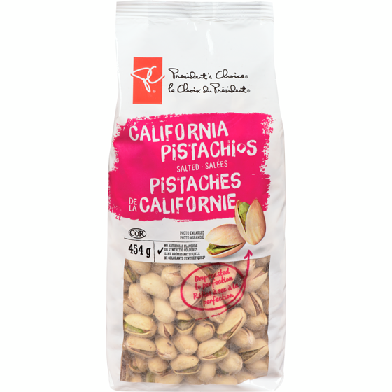 le Choix du Président Pistaches de la Californie salées 454 g, 2,86 $/100g